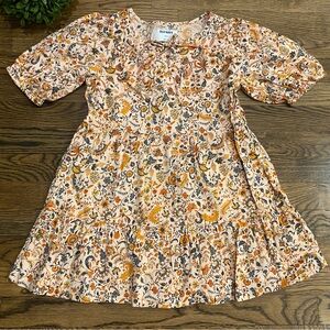 Old Navy Short Sleeve Floral Print Tiered Dress Sz 6-7